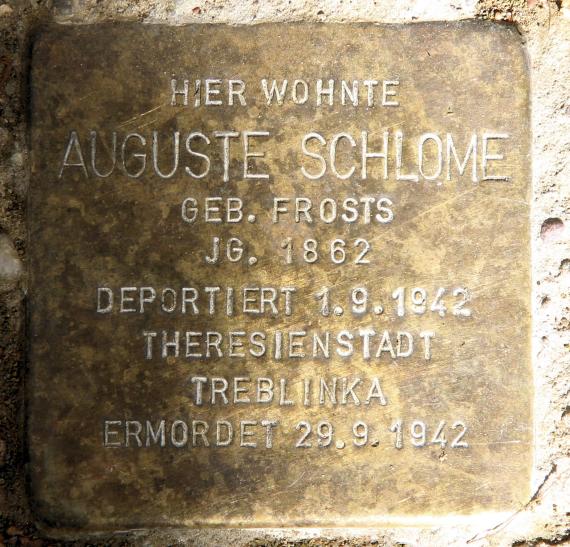 Stolperstein Berchtesgadener Str 35 (Schön) Auguste Schlome