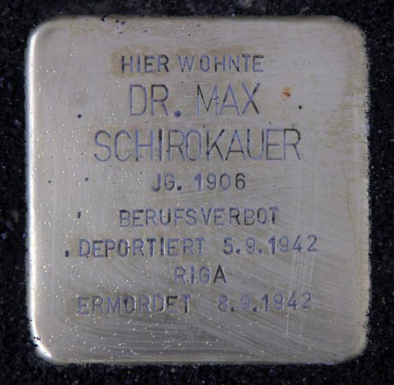 Stolperstein Berchtesgadener Str 4 (Schön) Max Schirokauer