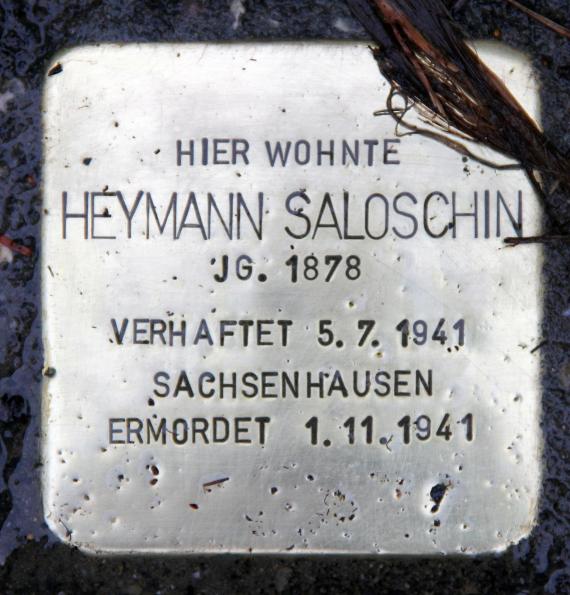 Stolperstein Bergedorfer Str 187 (Mahld) Heymann Saloschin