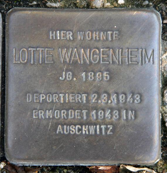 Stolperstein Berliner Str 20 (Hermd) Lotte Wangenheim
