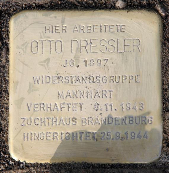Stolperstein Berliner Str 26 (Tegel) Otto Dressler