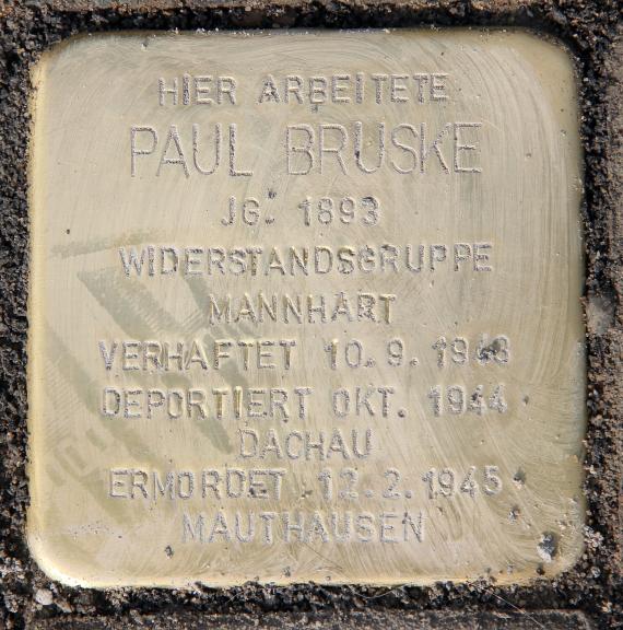 Stolperstein Berliner Str 26 (Tegel) Paul Bruske