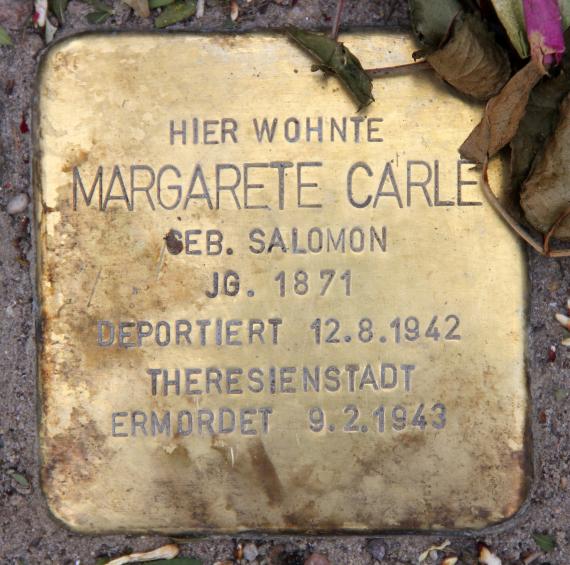 Stolperstein Beuthstr 10 (Mitte) Margarete Carlé