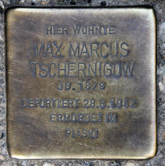 Stolperstein Blumenstr 49 (Frhai) Max Marcus Tschernigow