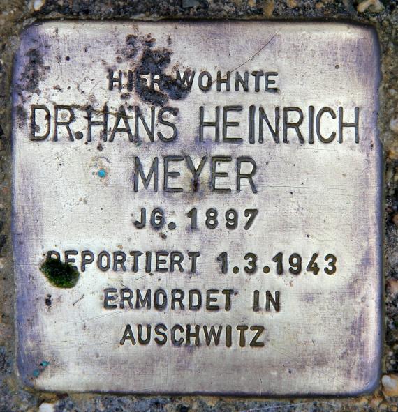 Stolperstein Bornepfad 4 (Hermd) Hans Heinrich Meyer