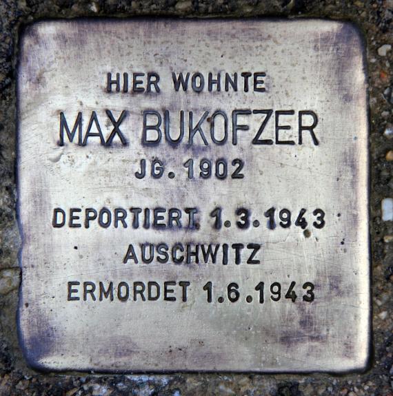 Stolperstein Bornepfad 4 (Hermd) Max Bukofzer