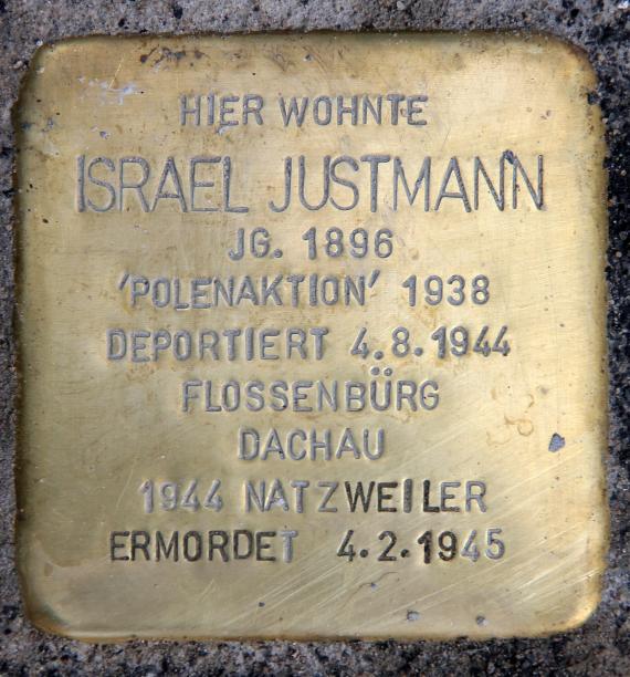 Stumbling Stone Borsigstr 16 (center) Israel Justmann