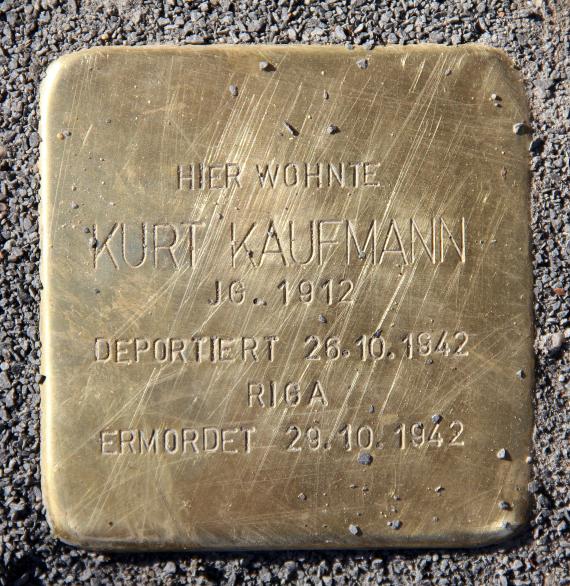 Stolperstein Boxhagener Str 50 (Frhai) Kurt Kaufmann