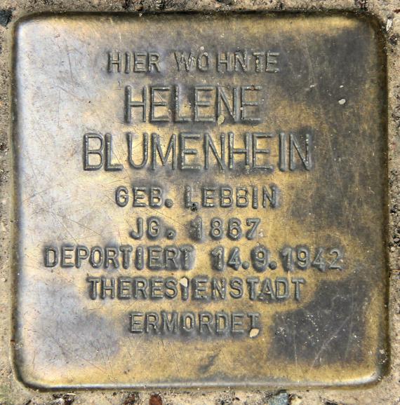 Stolperstein Bozener Str 11 (Schöb) Helene Blumenhein