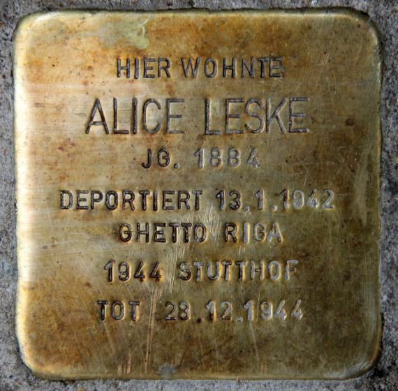 Stolperstein Bruno-Wille-Str 108 (Frihg) Alice Leske