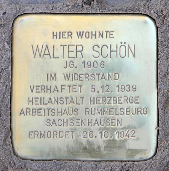Stolperstein Brunsbütteler Damm 67 (Spand) Walter Schön