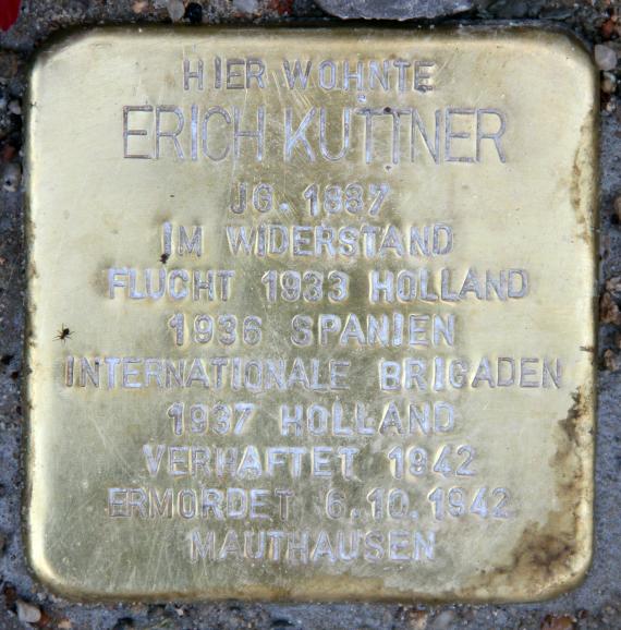 Stolperstein Burgherrenstr 4 (Templ) Erich Kuttner