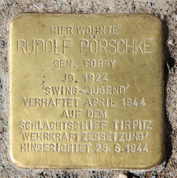 Stolperstein Cäsarstr 32 (Karlh) Rudolf Pörschke
