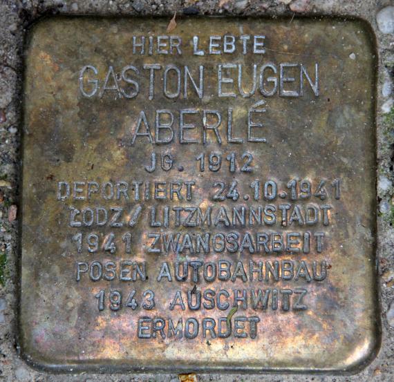 Stolperstein Cheruskerstr 20 (Schön) Gaston Eugen Aberle