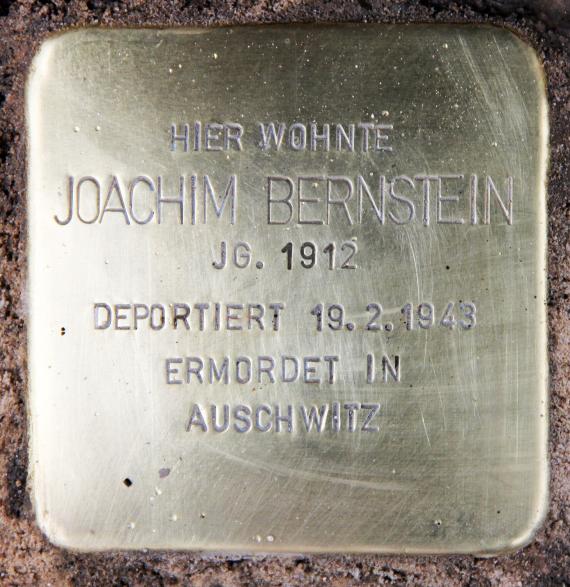 Stolperstein Cheruskerstr 33 (Schön) Joachim Bernstein