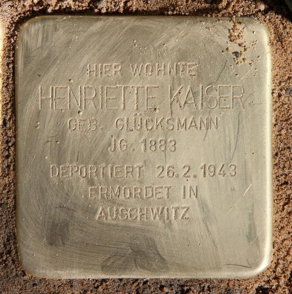 Stolperstein Christburger Str 48 (Prenz) Henriette Kaiser