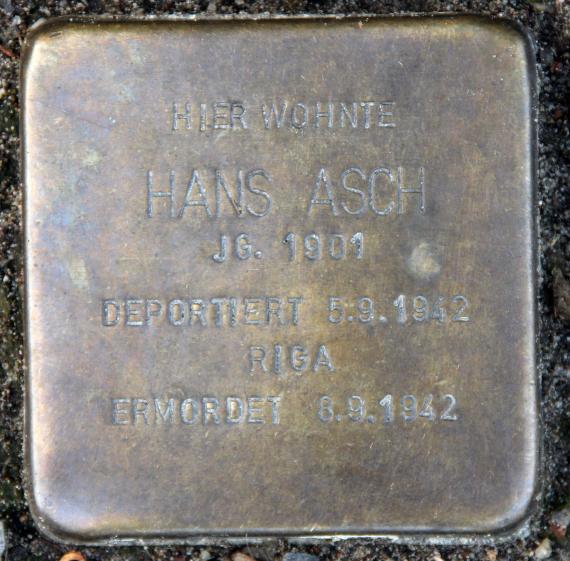 Stolperstein Courbièrestr 1 (Schön) Hans Asch