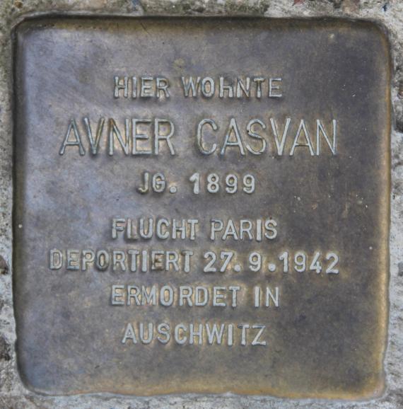 Stolperstein Courbièrestr 5 (Schön) Avner Casvan