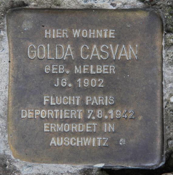 Stolperstein Courbièrestr 5 (Schön) Golda Casvan
