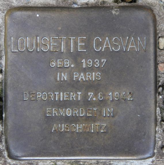 Stolperstein Courbièrestr 5 (Schön) Louisette Casvan