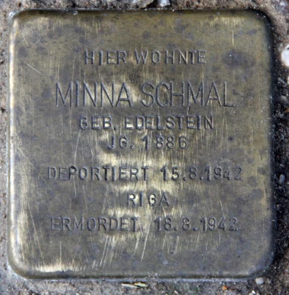Stolperstein Courbièrestr 7 (Schön) Minna Schmal