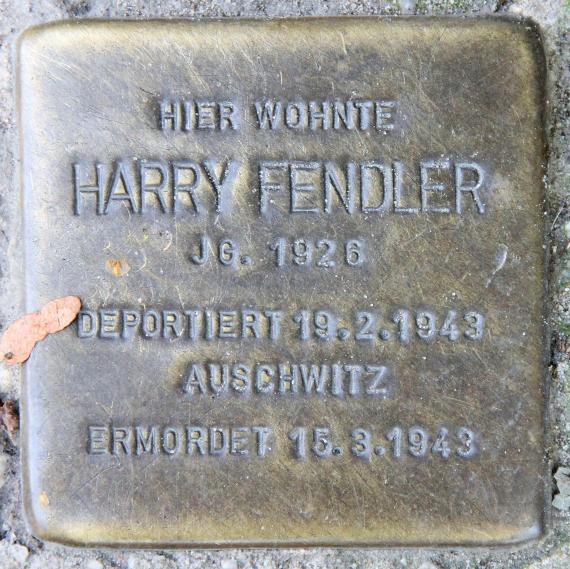 Stolperstein Crellestr 42 (Schöb) Harry Fendler