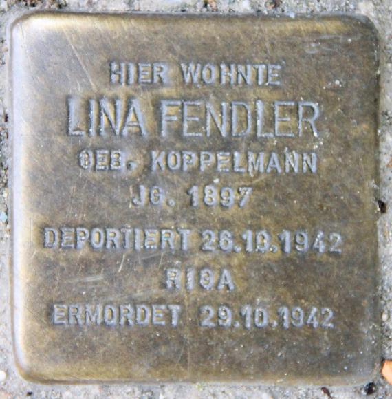 Stolperstein Crellestr 42 (Schöb) Lina Fendler