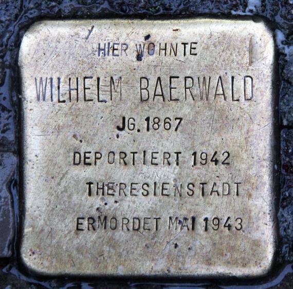 Stolperstein Dörpfeldstr 23 (Adler) Wilhelm Baerwald