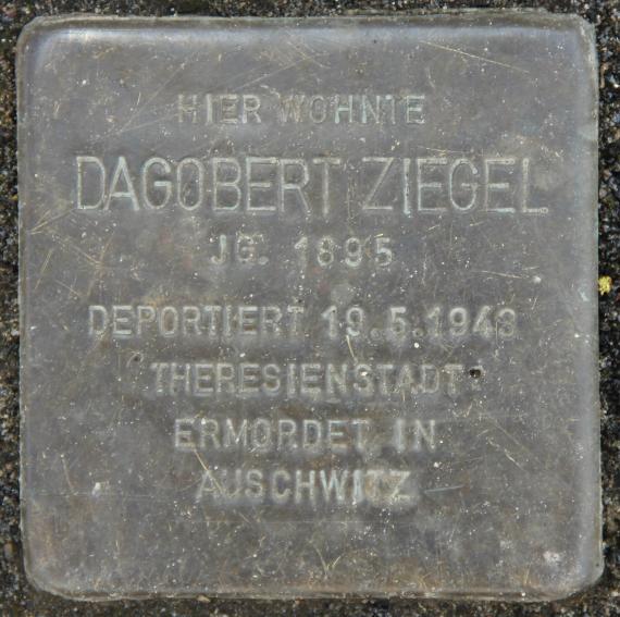 Stolperstein Danneckerstr 21 (Friedr) Dagobert Ziegel