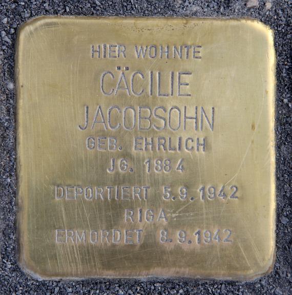 Stolperstein Dietzgenstr 20 (Nieds) Cäcilie Jacobsohn