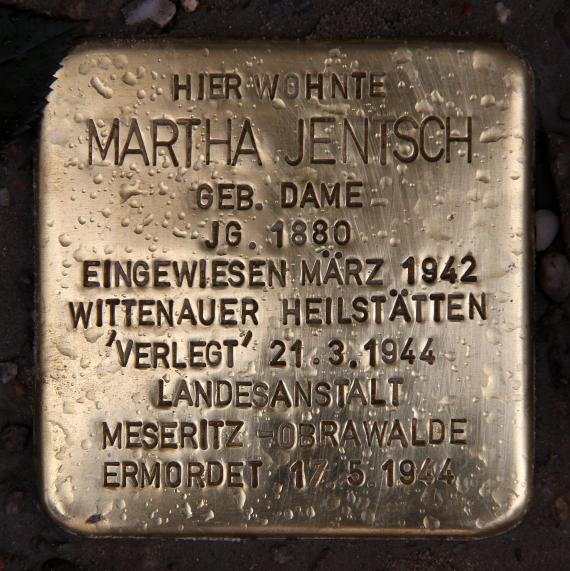 Stolperstein Ebersstr 72 (Schön) Martha Jentsch