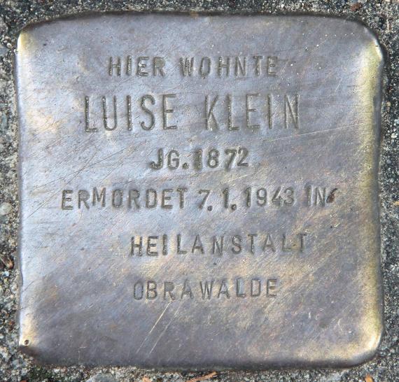 Stolperstein Egidystr 26 (Tegel) Luise Klein
