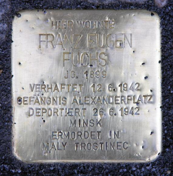 Stolperstein Einemstr 22 (Tierg) Franz Eugen Fuchs