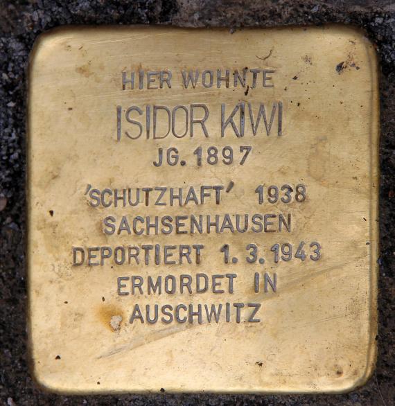 Stolperstein Eitelstr 27 (Rumbg) Isidor Kiwi