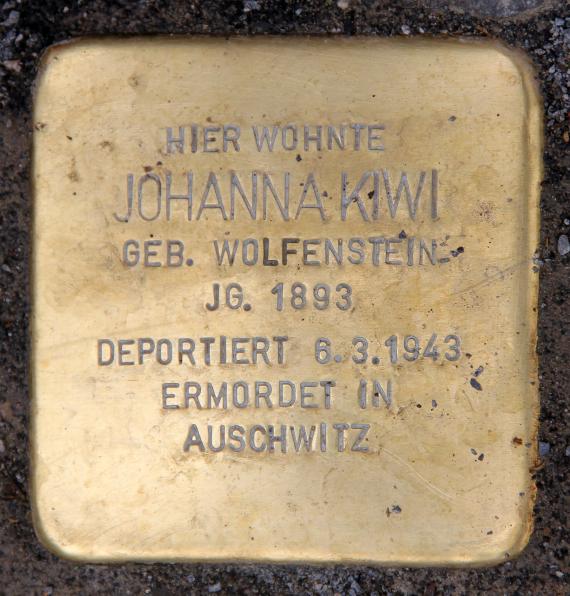 Stolperstein Eitelstr 27 (Rumbg) Johanna Kiwi