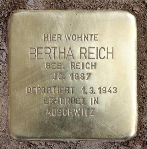 Stolperstein Eitelstr 80 (Rumbg) Bertha Reich