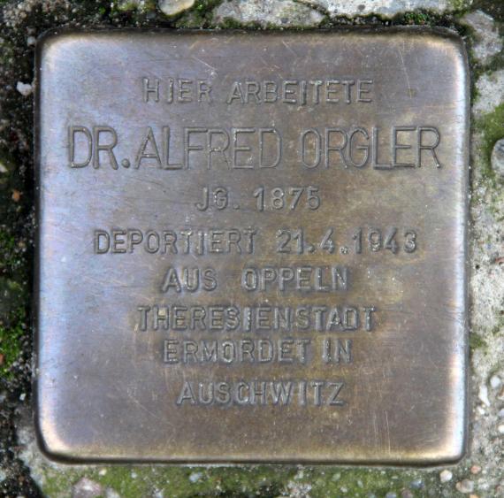Stolperstein Elßholzstr 32 (Schön) Alfred Orgler