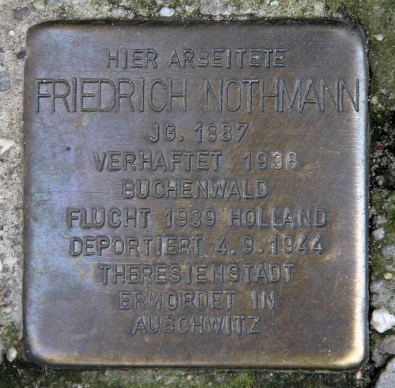 Stolperstein Elßholzstr 32 (Schön) Friedrich Nothmann