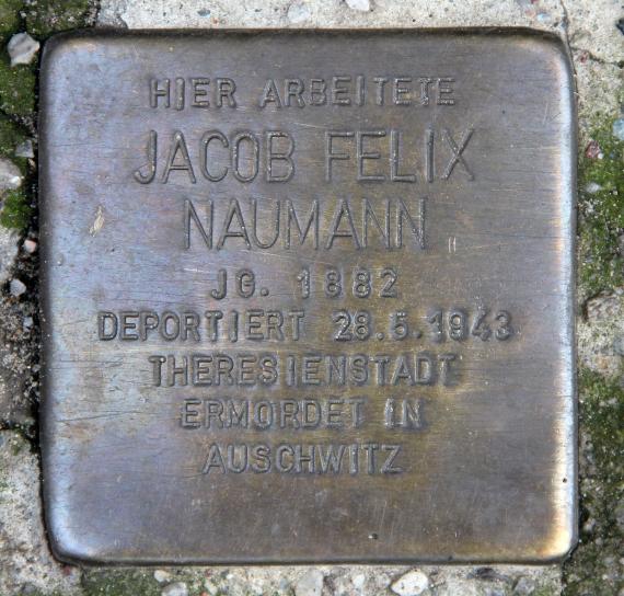 Stumbling Stone Elßholzstr 32 (Schön) Jacob Felix Naumann