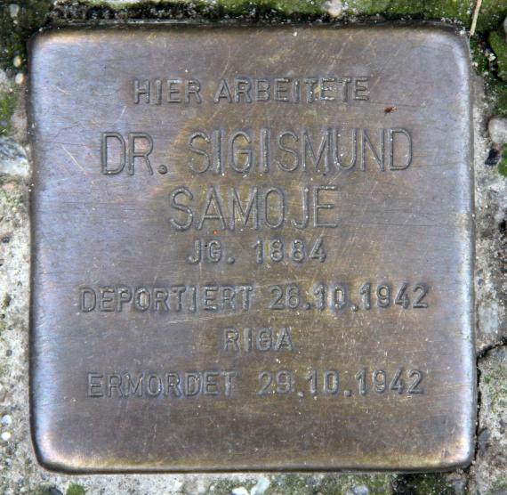 Stolperstein Elßholzstr 32 (Schön) Sigismund Samoje