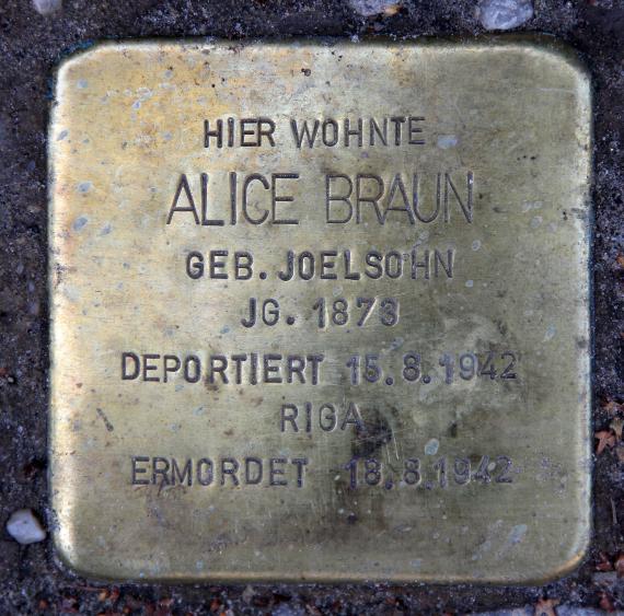 Stolperstein Else-Lasker-Schüler-Str 11 (Schön) Alice Braun