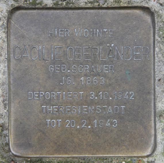 Stolperstein Else-Lasker-Schüler-Str 5 (Schön) Cäcilie Oberländer