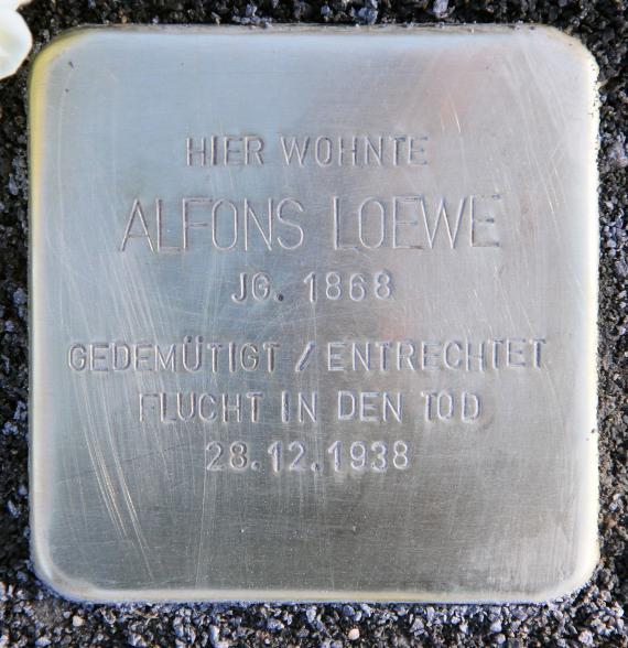 Stolperstein Fürstenweg 2 (Haken) Alfons Loewe