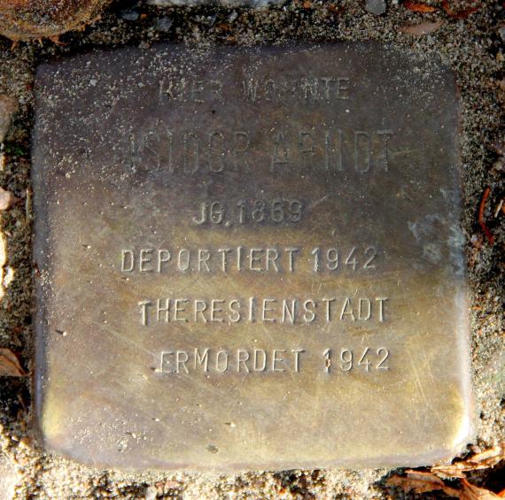 Stolperstein Falkentaler Steig 16 (Hermd) Isidor Arndt