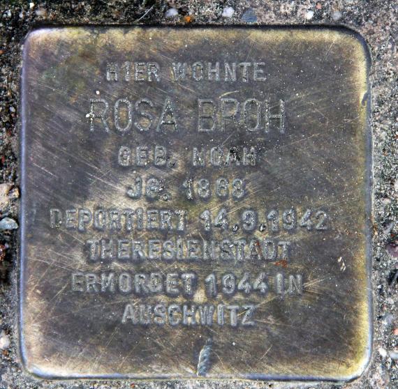 Stumbling stone Falkentaler Steig 16 (Hermd) Rosa Broh