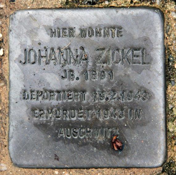 Stolperstein Feuerweg 1 (Wittn) Johanna Zickel