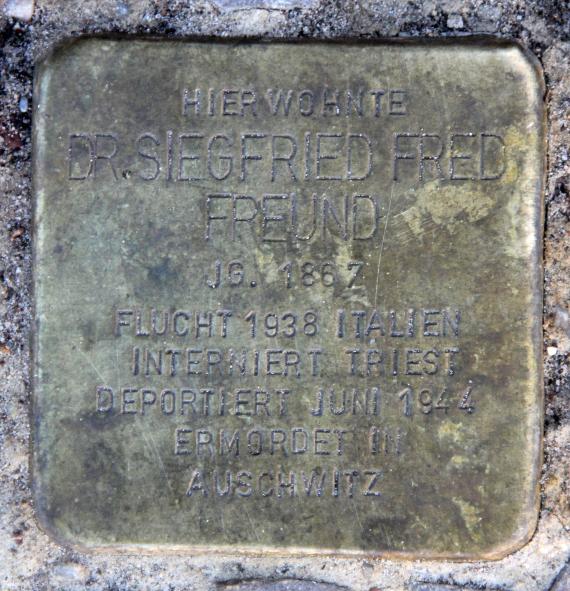 Stolperstein Fregestr 58 (Schön) Siegfried Fred Freund