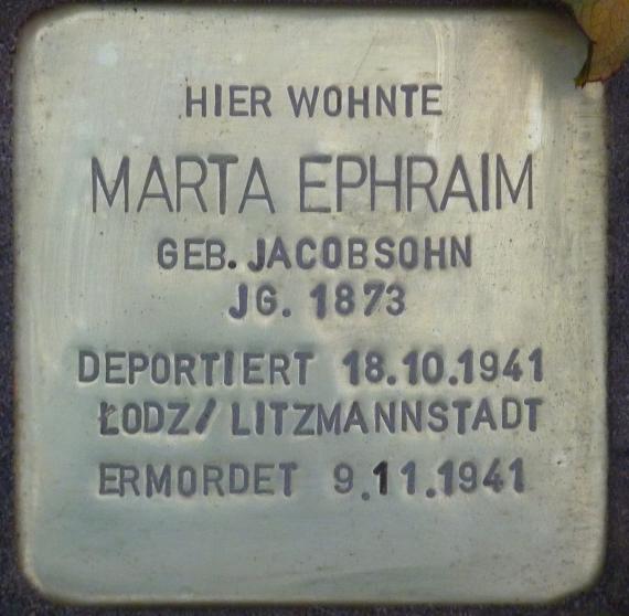 Stolperstein Fregestr 80 (Schön) Marta Ephraim