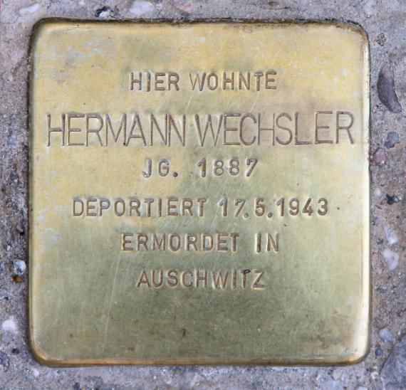 Stumbling Stone Freisinger Str 5a (Schön) Hermann Wechsler