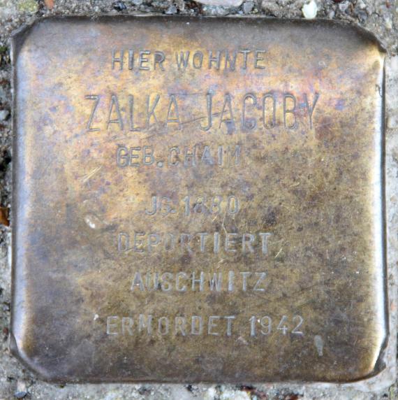 Stolperstein Freisinger Str 8 (Schön) Zalka Jacoby